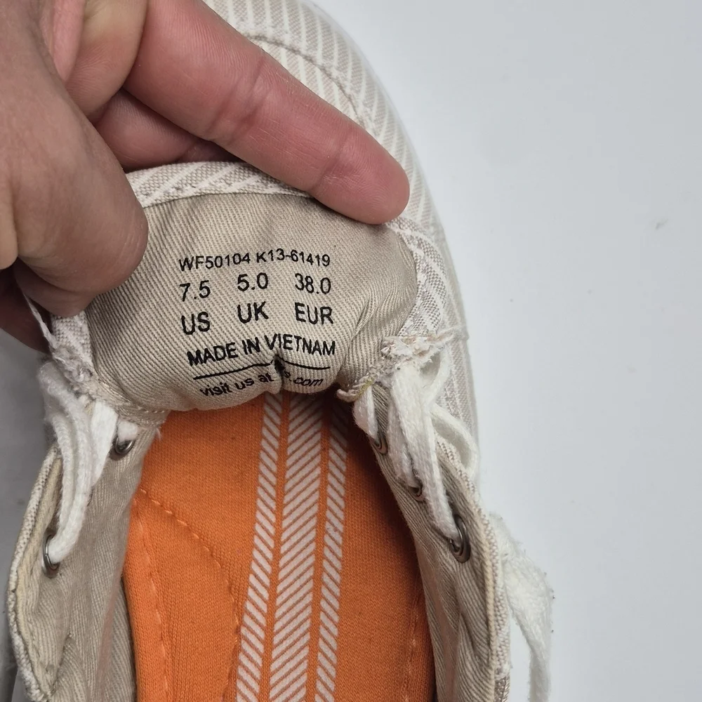 Keds Striped Canvas Sneakers in Beige